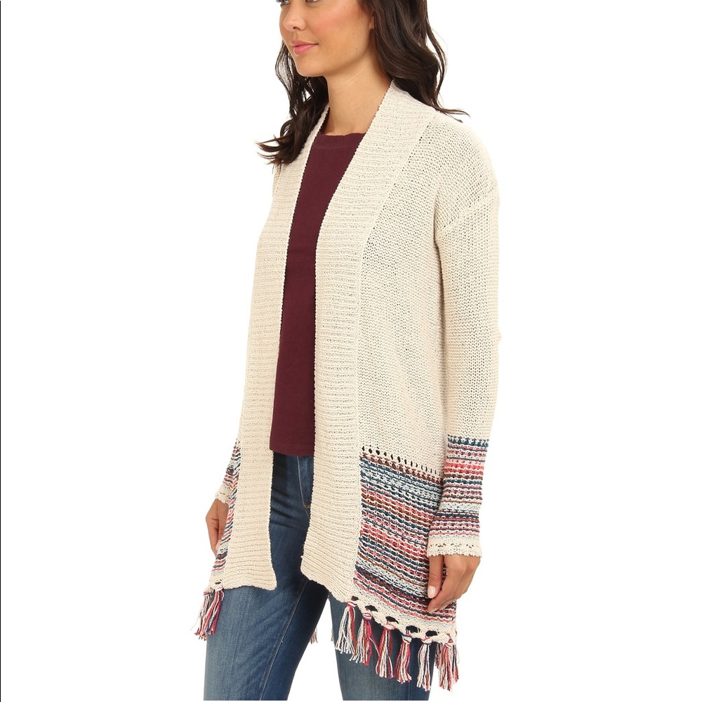 Roxy Sweater / Fringe Cardigan / Tan Cardigan